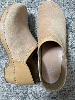 Dansko  Beige Suede Clog